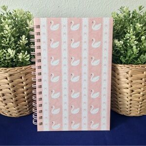 Pretty Swan and Bows Spiral Notebook